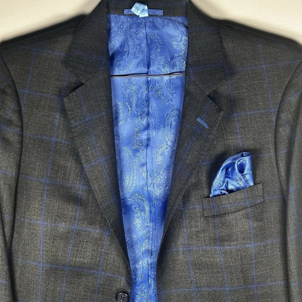 Richards Bespoke Men's Wool Sport Coat Blazer‎ Custom-fit Tailored EUC 36 Short